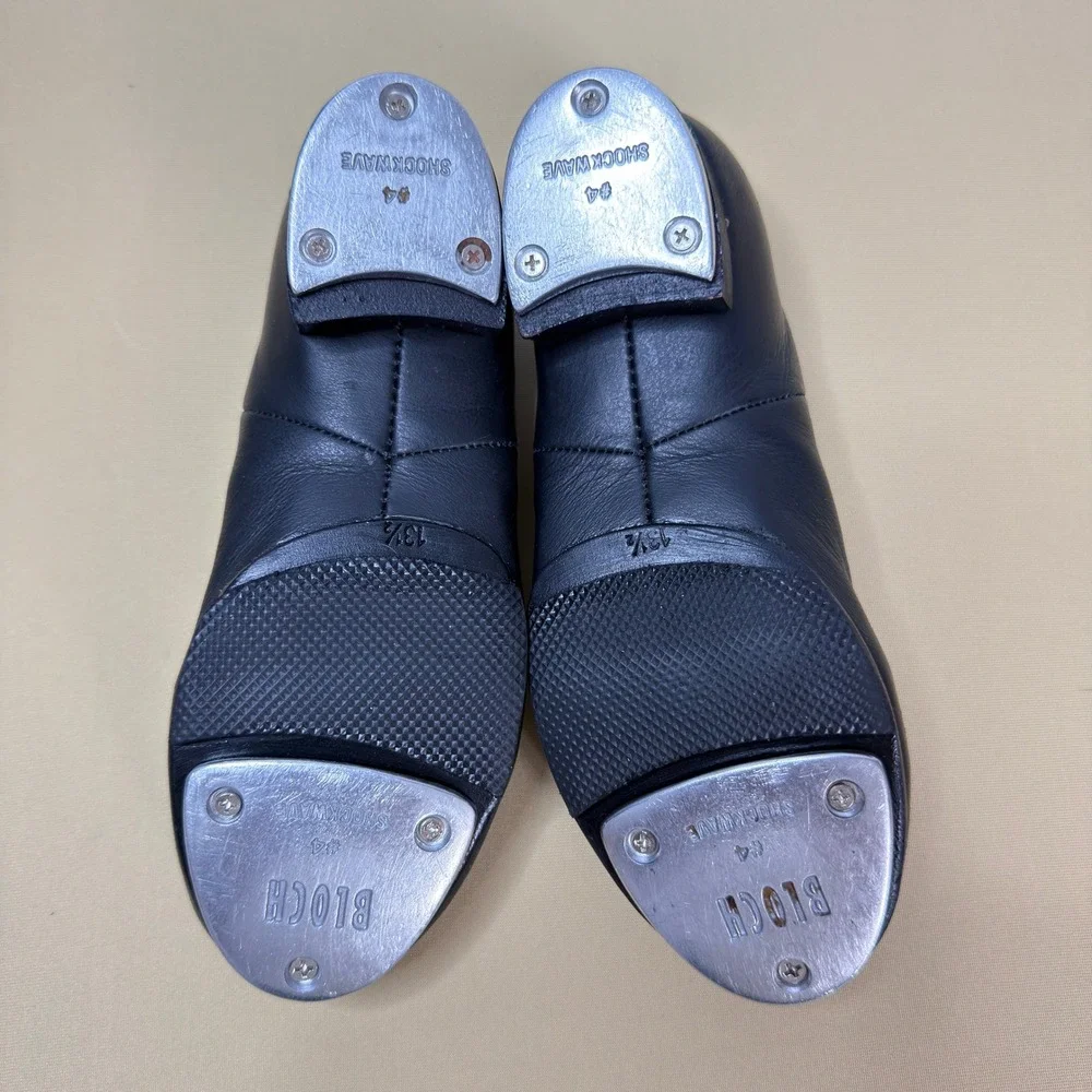 Bloch Tap-Flex S0389 Black Leather Slip-On Tap Shoes Size 13.5 Kids - Picture 3 of 8